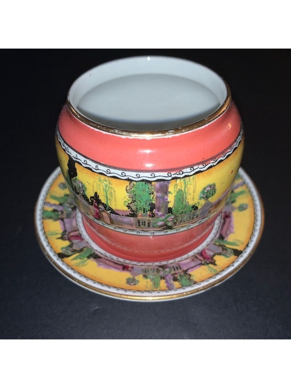 Winton Ware Grimwade's pink Yellow Dinnerware Cup & Saucer Set One Size